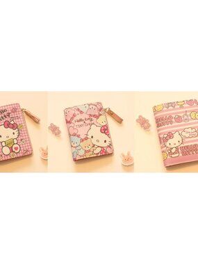 Hello Kitty Wallet Bundle (Set of 3) Cute Bi-Fold Wristlet Wallets Zipper Coin